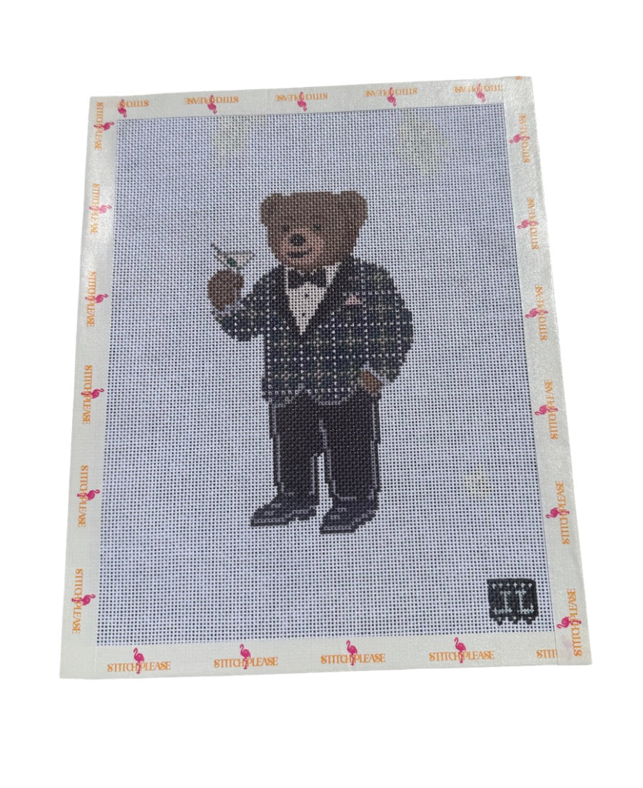Classy Martini / Ralph Lauren Bear Needlepoint Canvas
