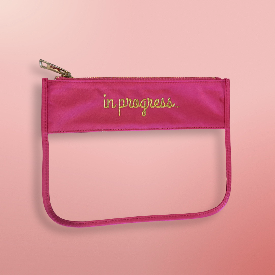 Pink & Clear In Progress…Project bag