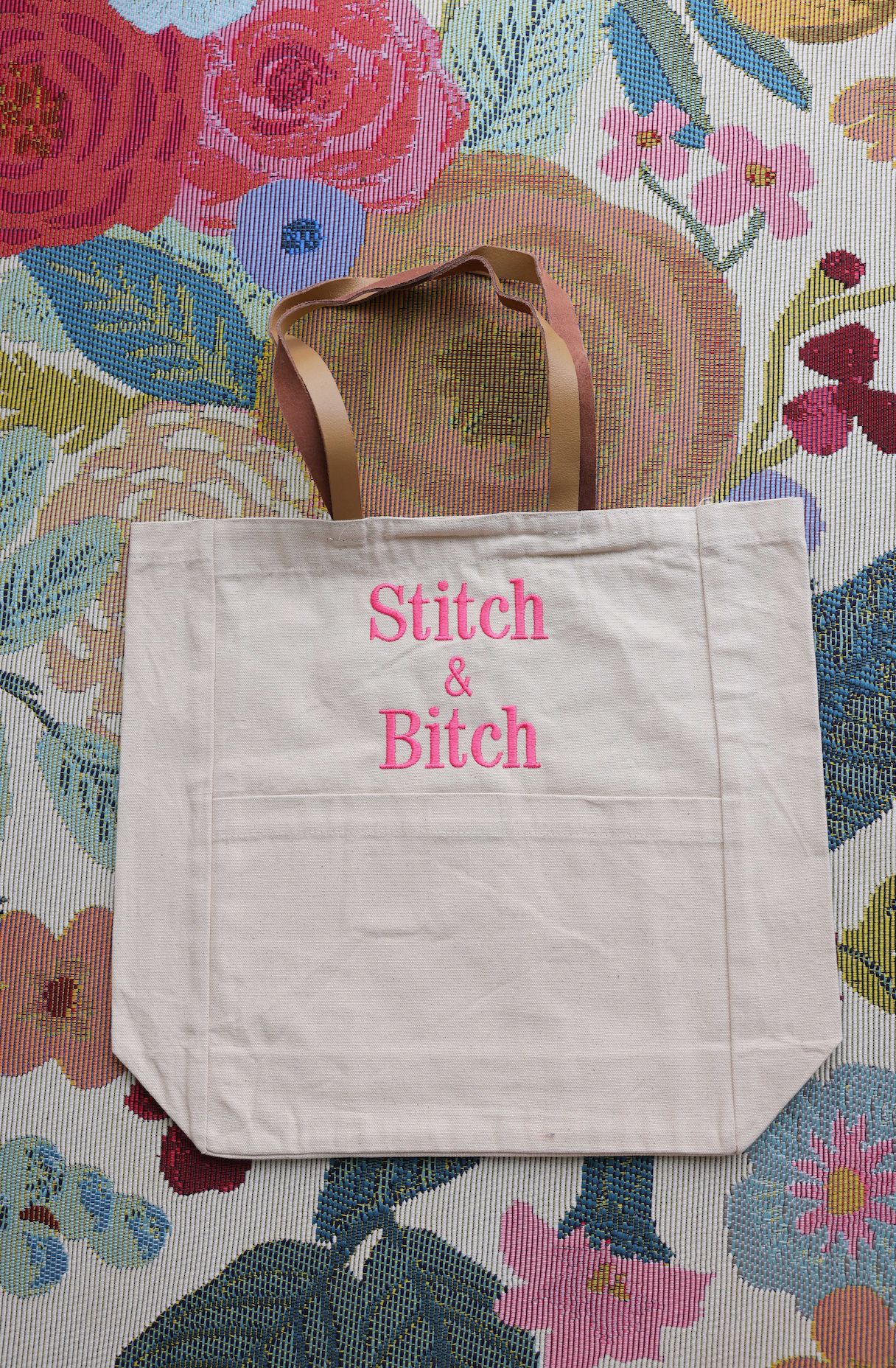 Stitch & Bitch Leather Tote