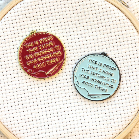 This is proof that I have the Patience to Stab Something Needleminder