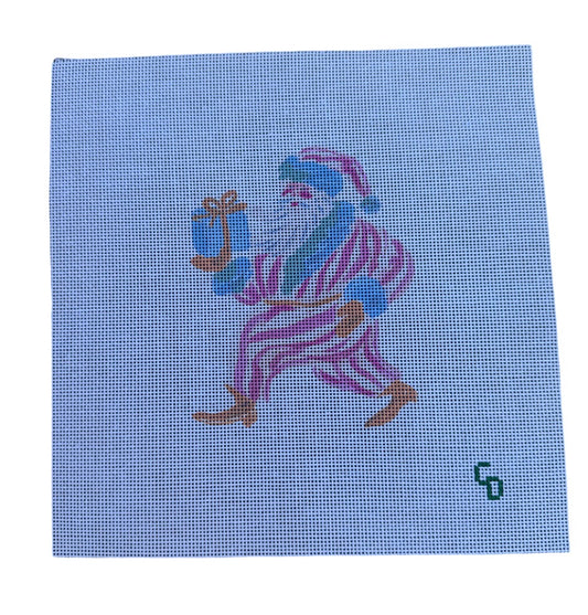Whimsical Santa Christmas Needlepoint Canvas