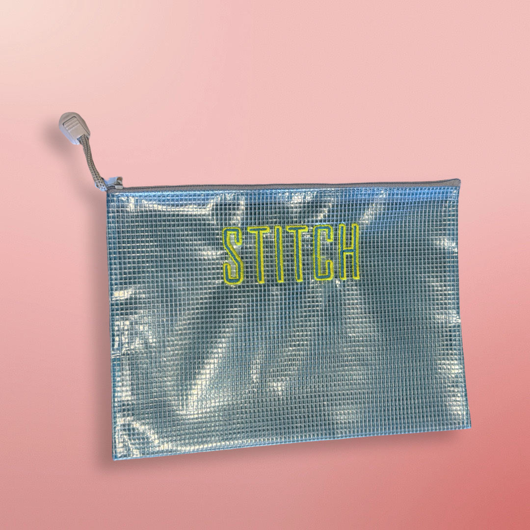 Blue mini project bag STITCH
