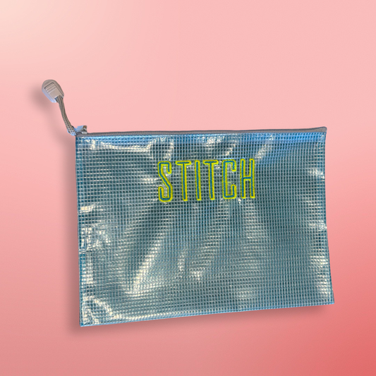 Blue mini project bag STITCH