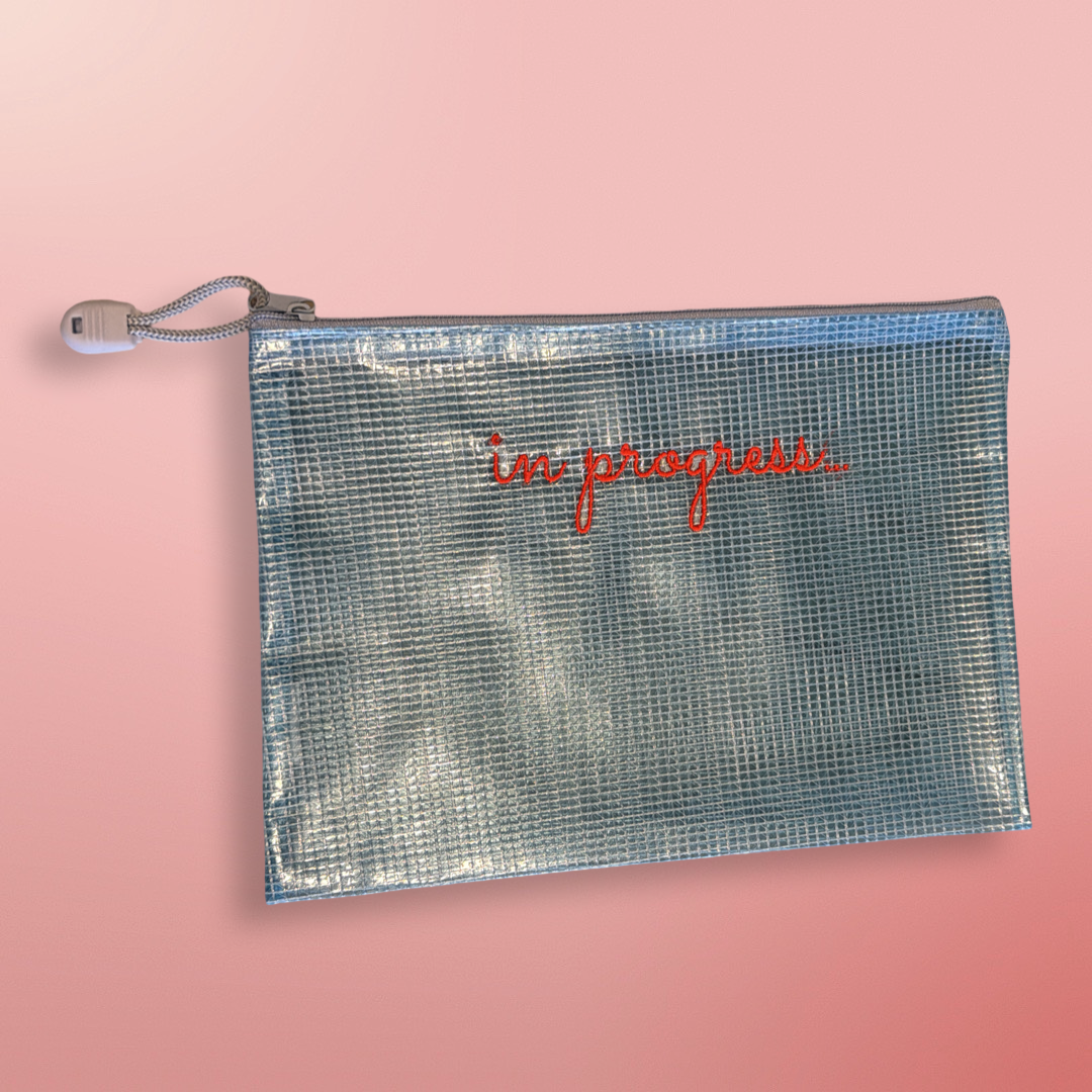 Blue mini project bag in progress..