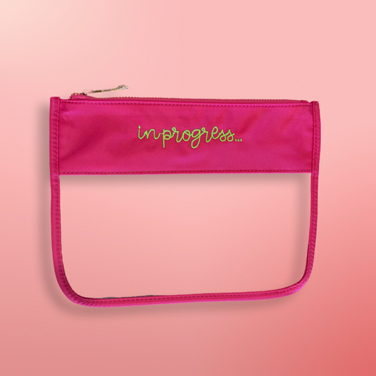 Pink & Clear In Progress…Project bag