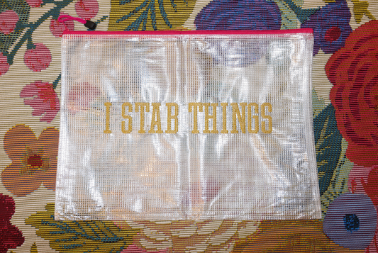 I love stabbing things Project Bag (Gold)