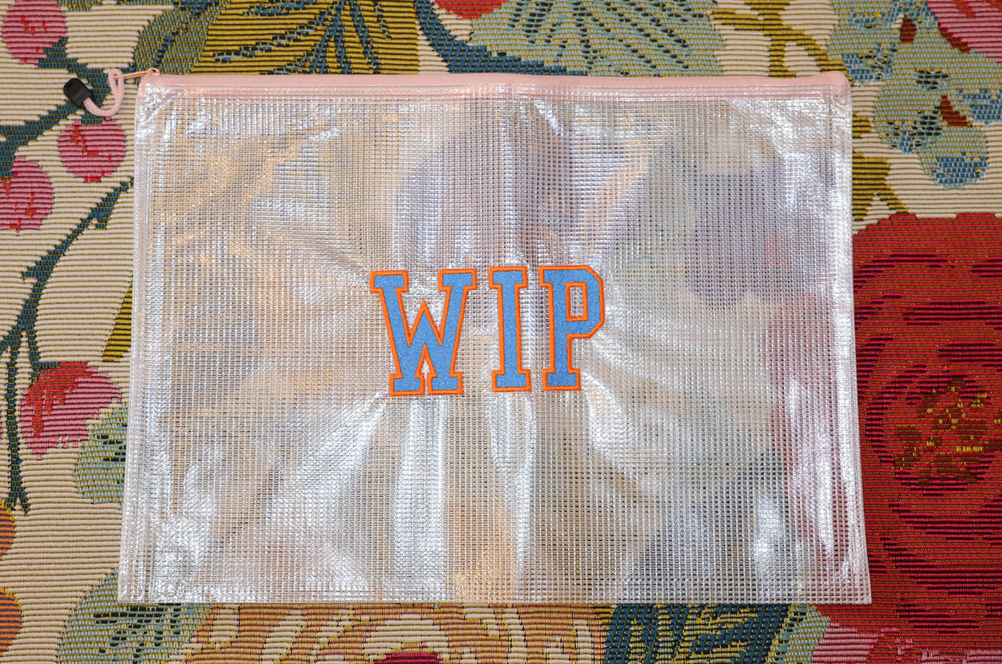 WIP Project Bag (Blue & Orange)