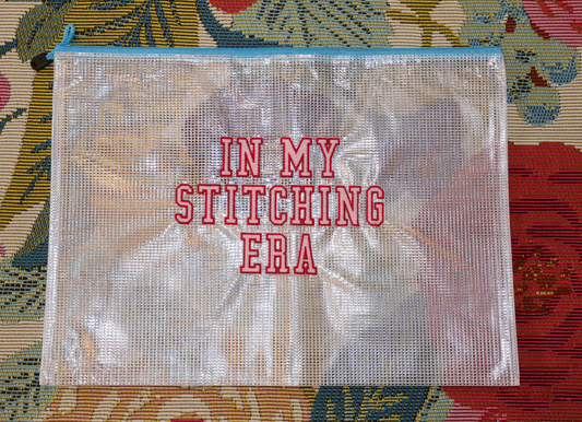 In my Stitching Era Project Bag (Pink & Red)